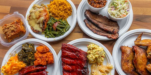 We carry a variety of Smoked and fried meats, soul food food sides & desserts so pick what you want!