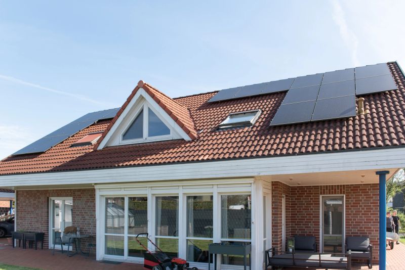 Single family house with solar system or photovoltaic system