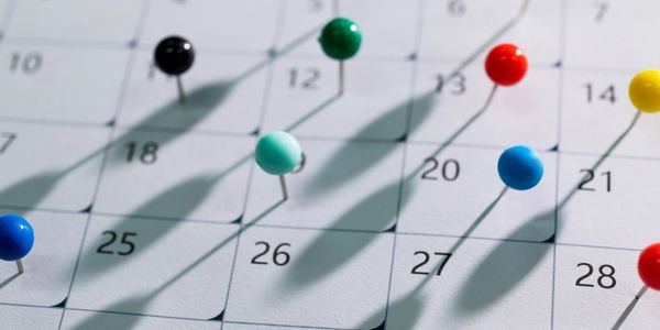 a nice closeup of a construction schedule calendar 