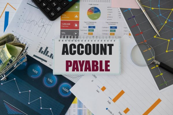 Account payable concept with charts and money.