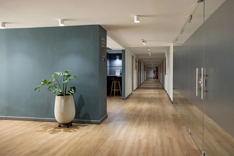 Empty hall at a coworking office - business concepts