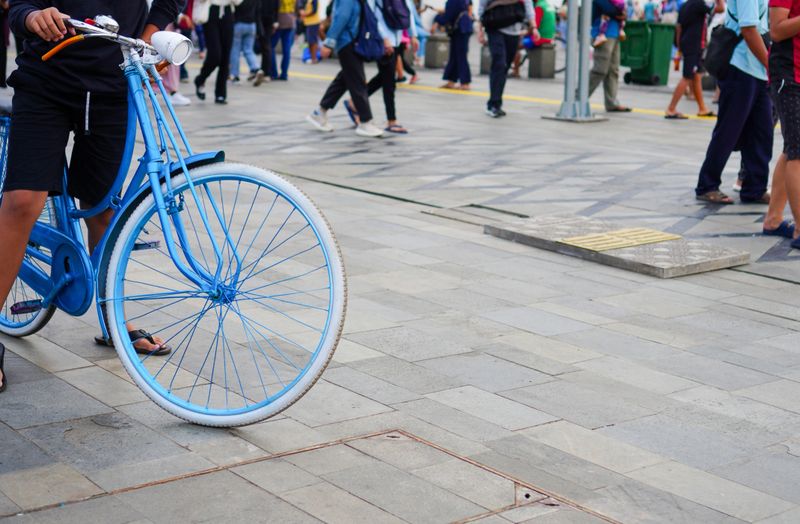 photo showcasing the lively evening scene with local tourists in outdoor