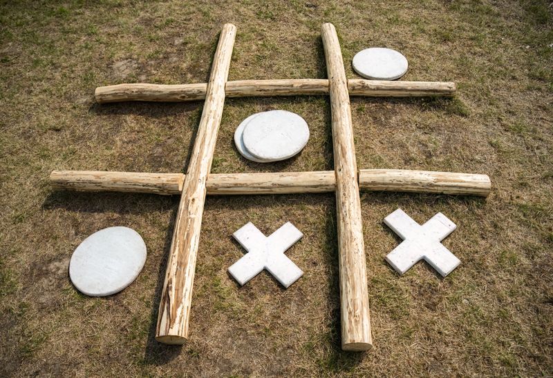 Lawn game and sign giant Tic Tac Toe for outdoor or wedding fun