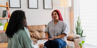 A woman having a counseling session.