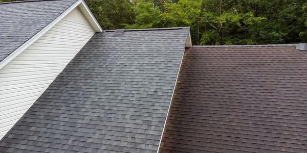Comparison of a clean and dirty roof side by side.