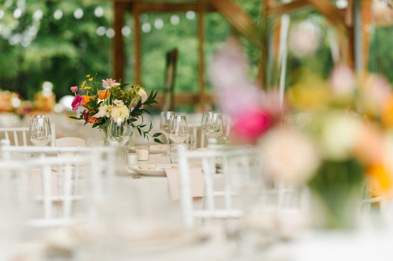 Table setting for an event party or wedding reception