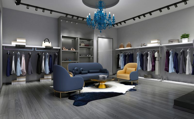 3d render of cloth store, fashion shop