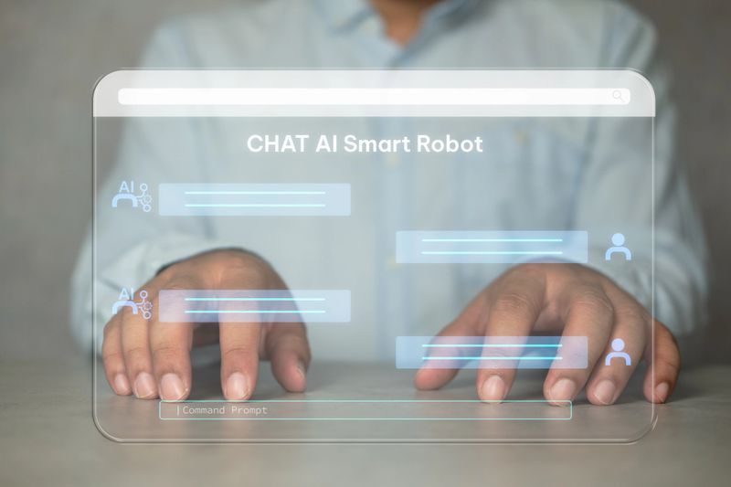 Chatbot service concept. Enhancing customer experience with virtual assistant. Artificial intelligence to generate something or Help solve work problems.