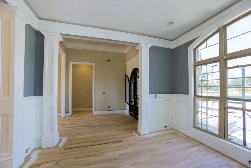An interior view of modern living room following reconstruction of house