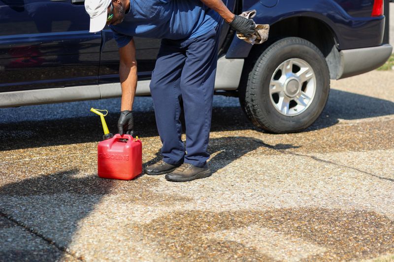 A black man holding a gas canister