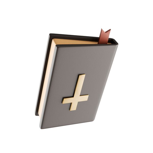 A closed Bible with a gold cross on the cover.