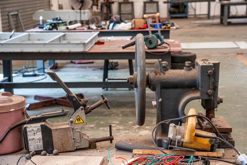Division of equipment and small industrial tools in the factory.
