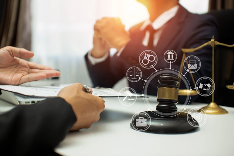 Business and lawyers discussing contract papers  Consultation and legal concepts, lawyers,