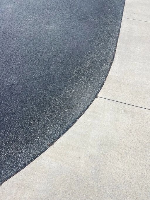 Curved concrete and asphalt