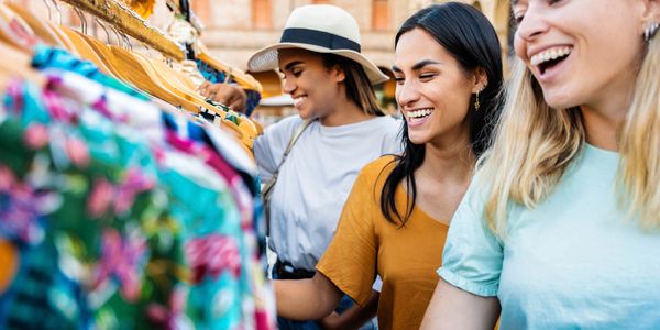 Women looking at clothes in a store