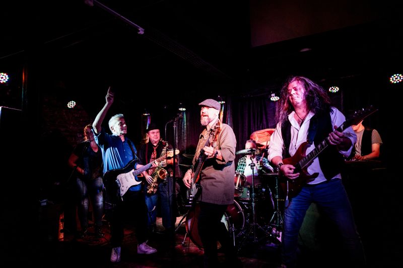 Rock band performing on stage