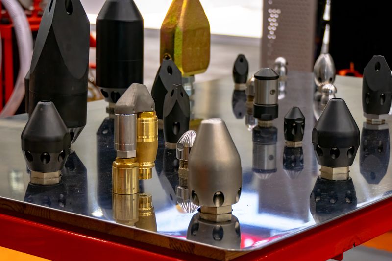 Metal nozzles for cleaning water and sewage pipes