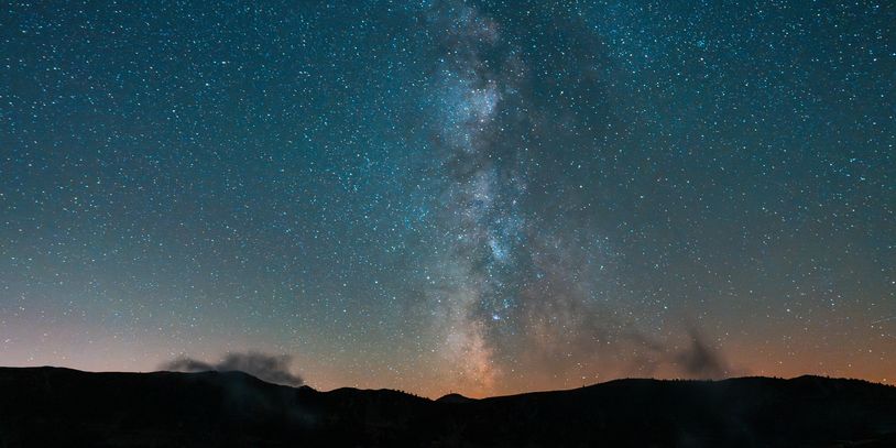 Night sky, stars, Milky Way, dark, clear, desert landscape,minimal light pollution, meaview arizona