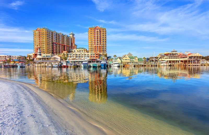 Destin is a city located in Okaloosa County, Florida. Destin is known for its white beaches and emerald green waters