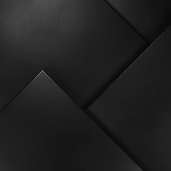 Black geometric abstract background with shadows and layers.