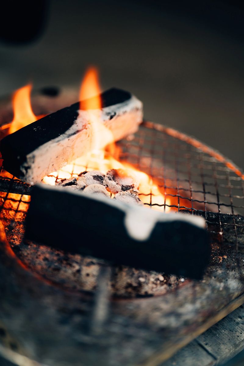 Glowing Hot Charcoal Fire