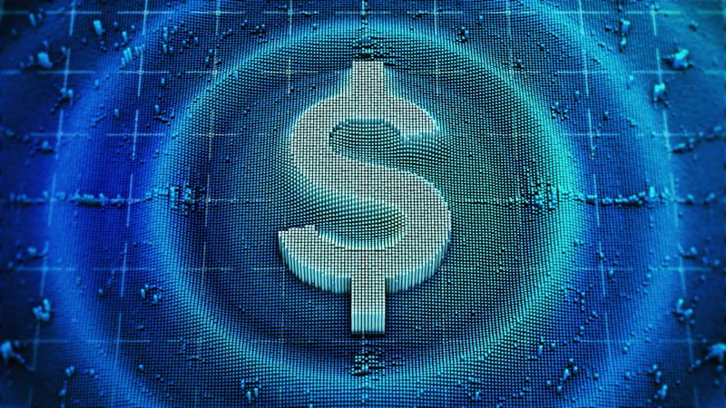 Dollar plexus design,Digital money,electronic currency online money symbol.