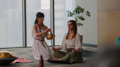 A serene moment of reflection and inner growth