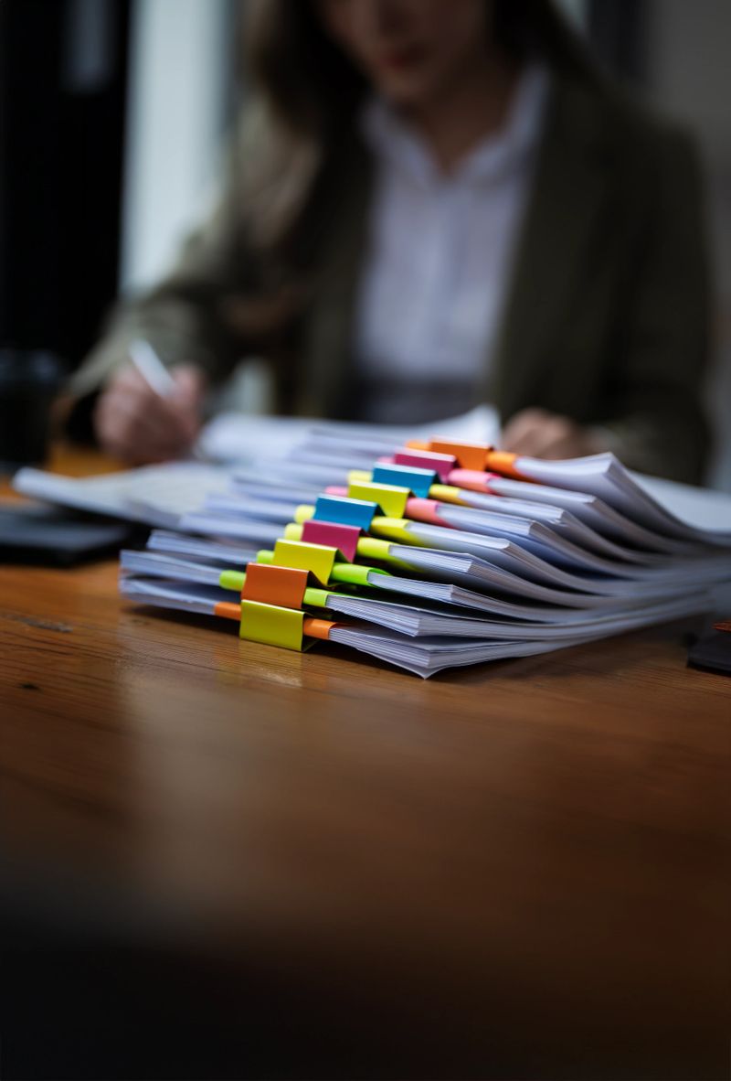 Businesswoman hands working in Stacks of paper files for searching and checking unfinished document achieves on folders papers