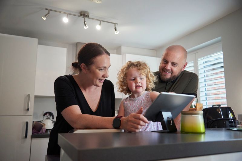 Controling the home from smart home screen in family kitchen