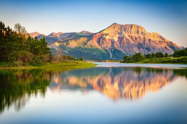 Majestic mountains and tranquil lakes.