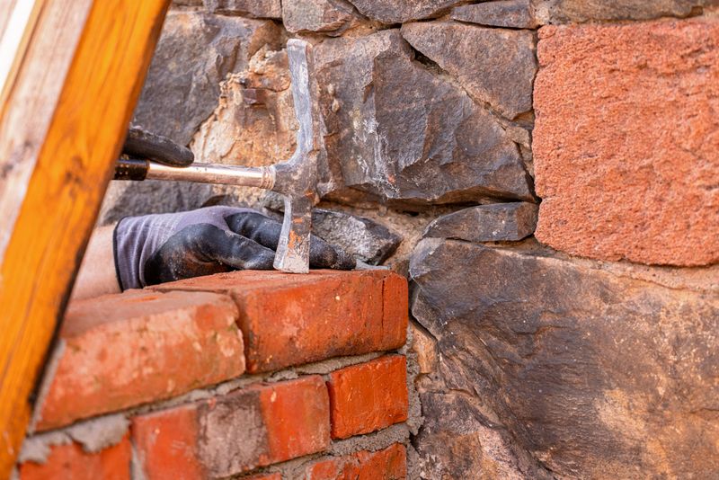 a craftsman building a brick wall