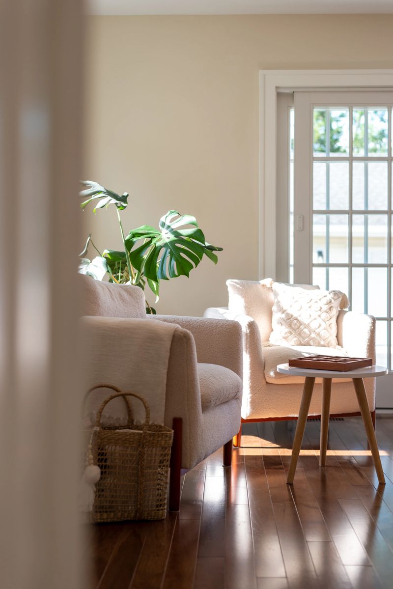 Beautiful home interior in bright afternoon sunlight