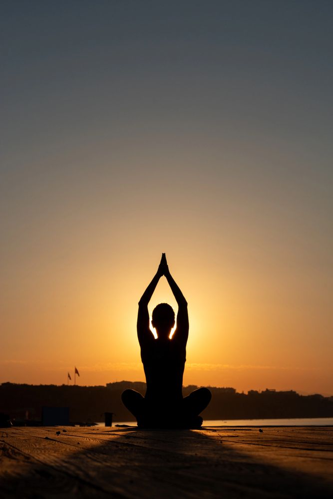 Morning yoga meditation