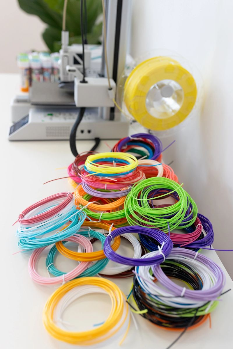 Colorful 3D Printing Pen and Filament Coils for art, education, schools, and DIY crafting.