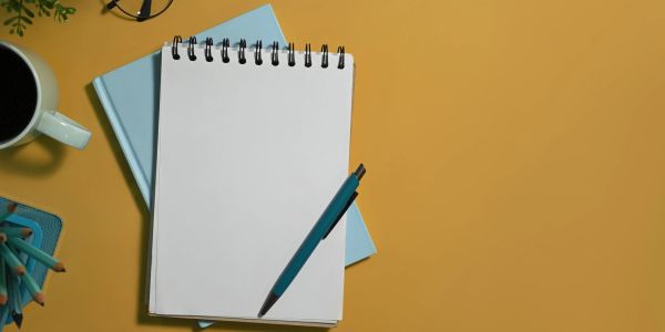 a notepad and pen