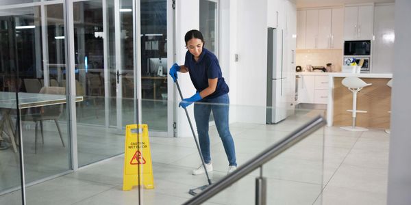 lady cleaning office