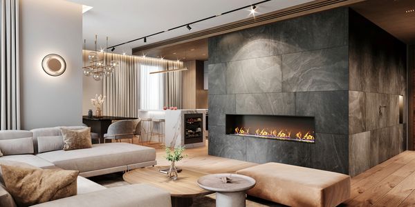 Abbotsford home renovation featuring bright interior paint, kitchen remodel and fireplace focus wall