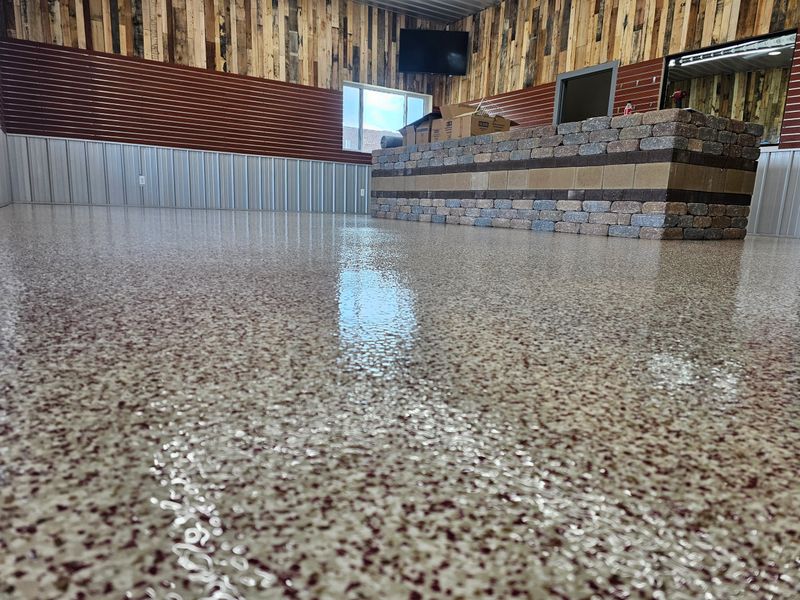 Epoxy full flake broadcast system for business