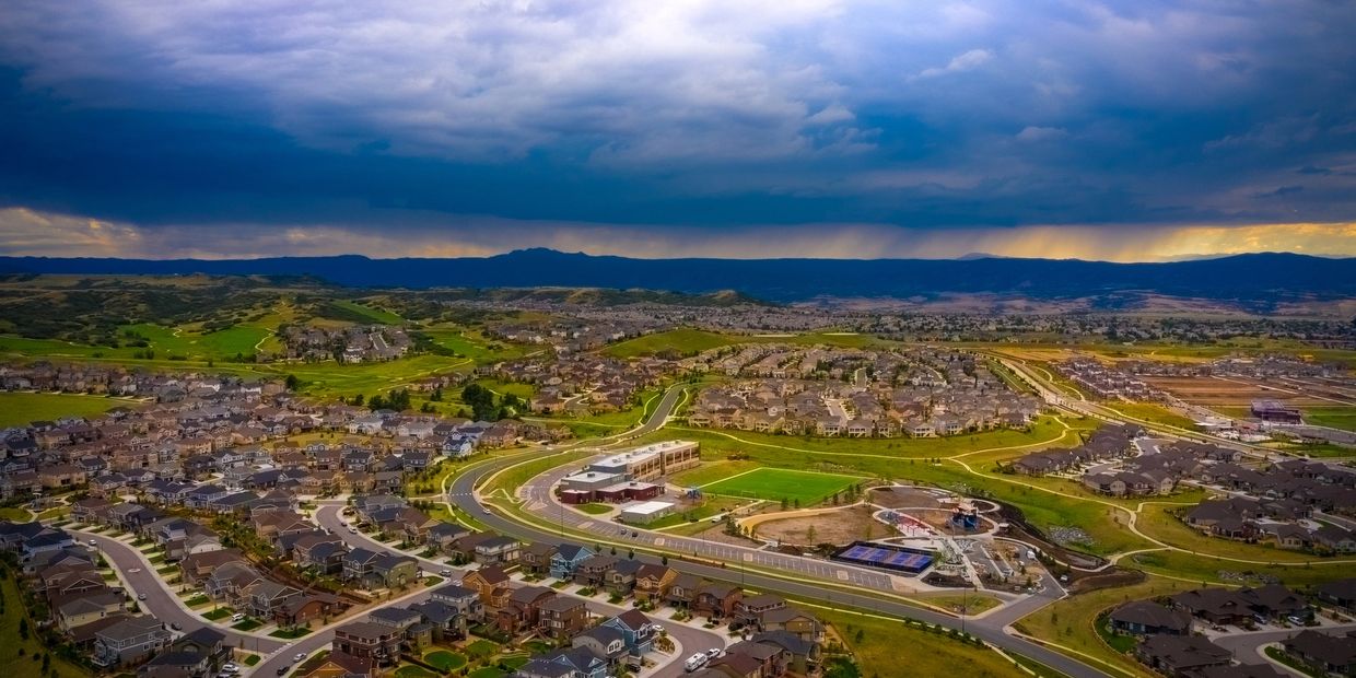 Aerial image of Castle Rock, Colorado limousine service.