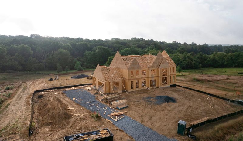 New home being constructed in Loudoun County, Virginia.