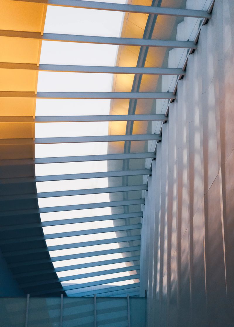 Architecture details Glass roof Skylight Curve steel structure Modern building design