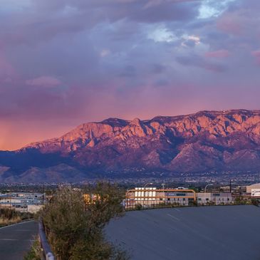 Albuquerque Sandia Mountains photo at sunset