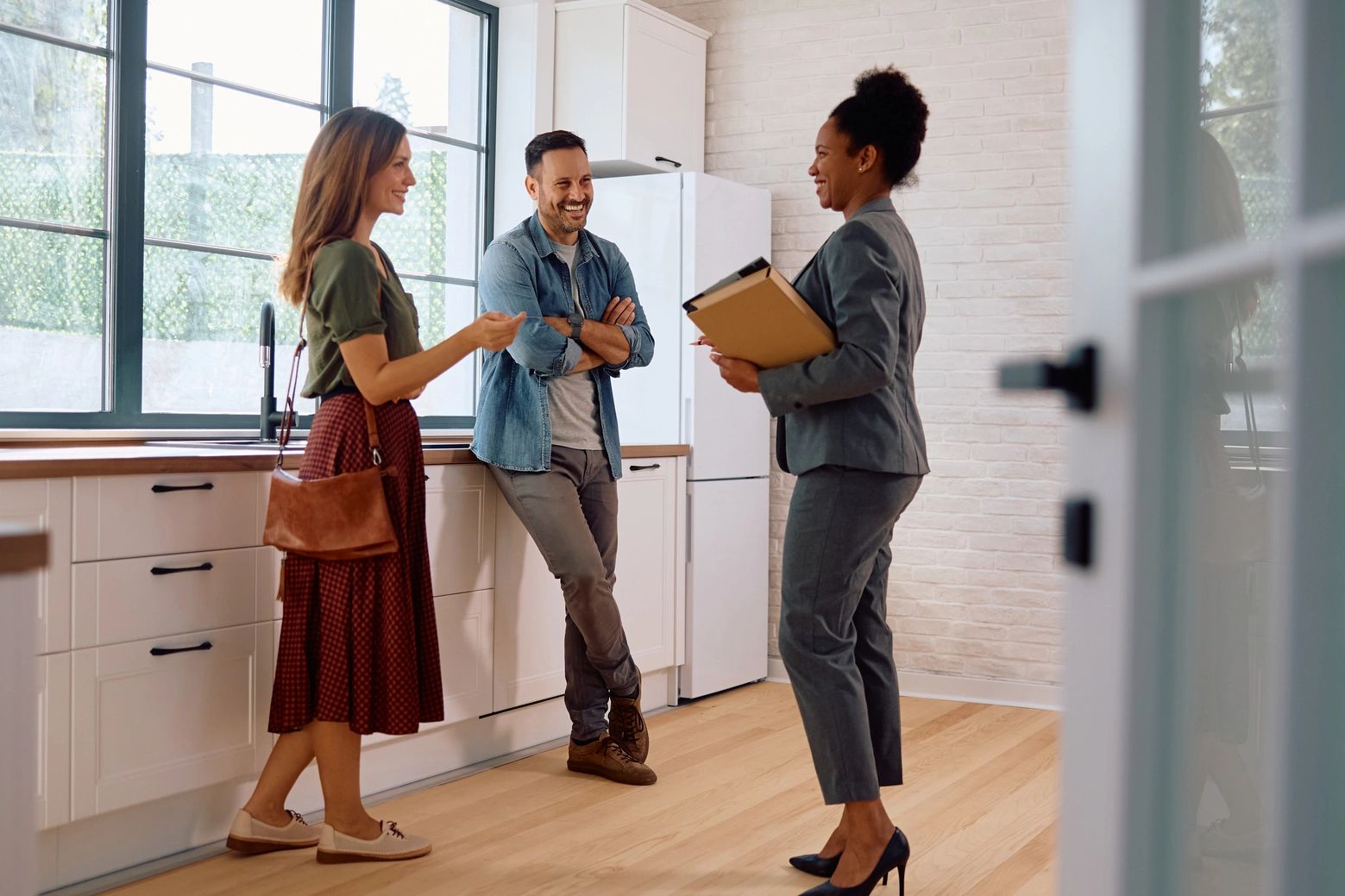 Stock Image Rep with couple smiling 