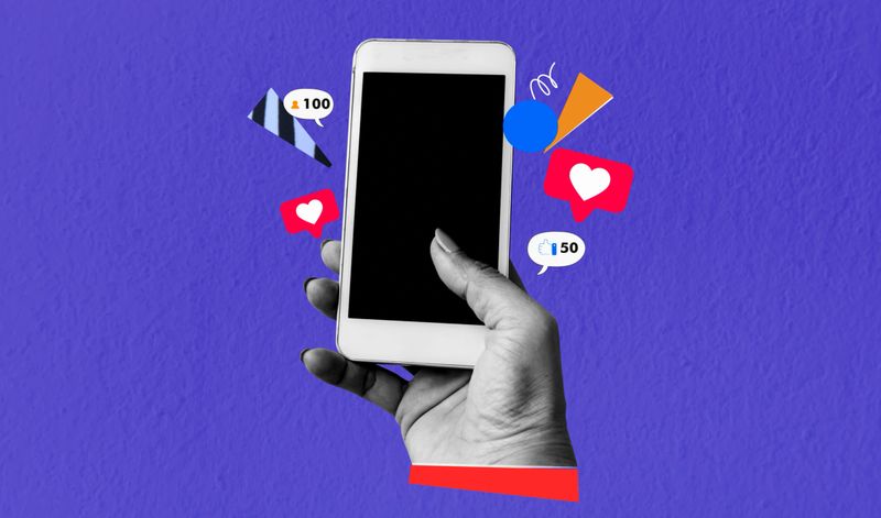 Composite Image, Hand, Heart Shape, Internet, Mobile Phone, Retro and vintage