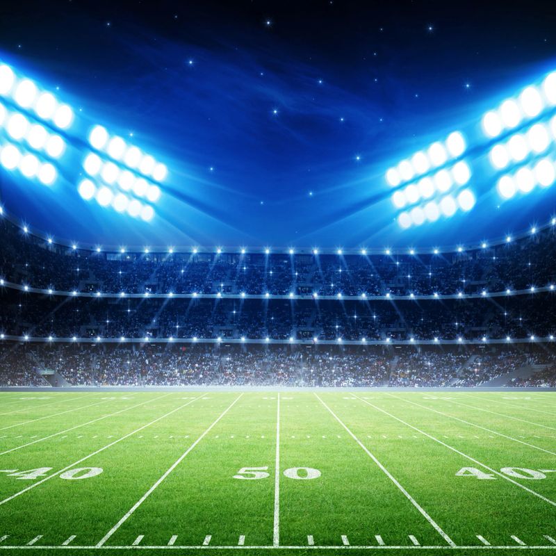 The imaginary American Football Stadium is modelled and rendered.