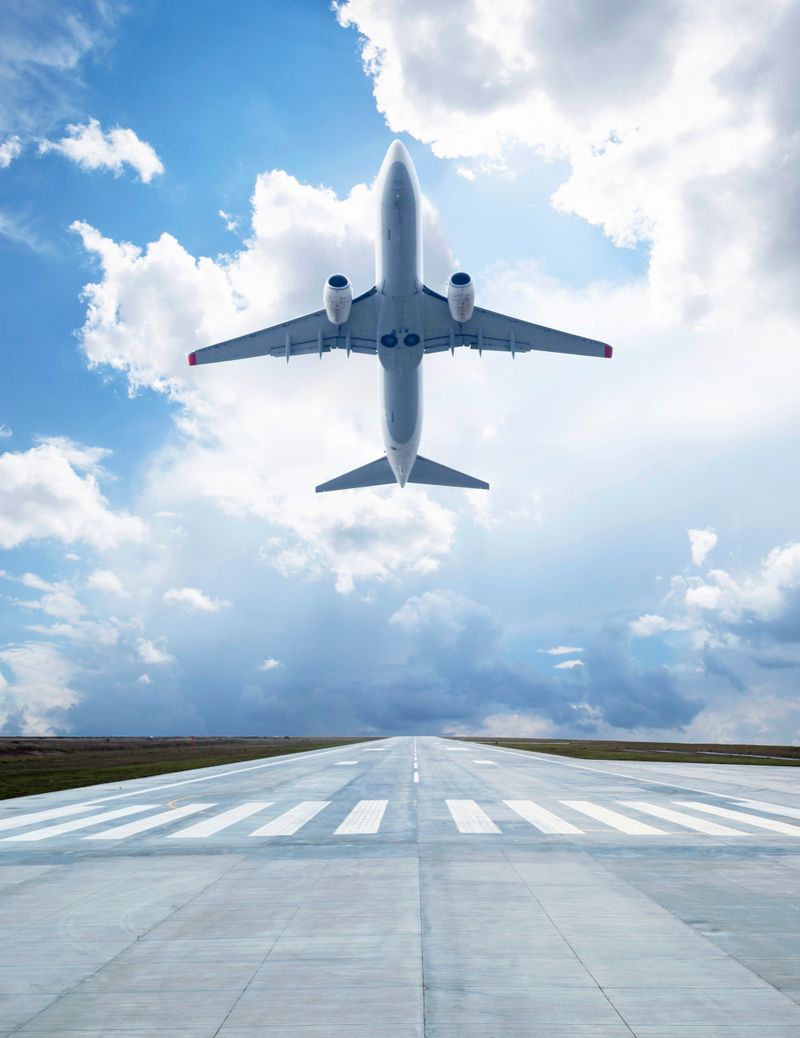 Passenger airplane taking off