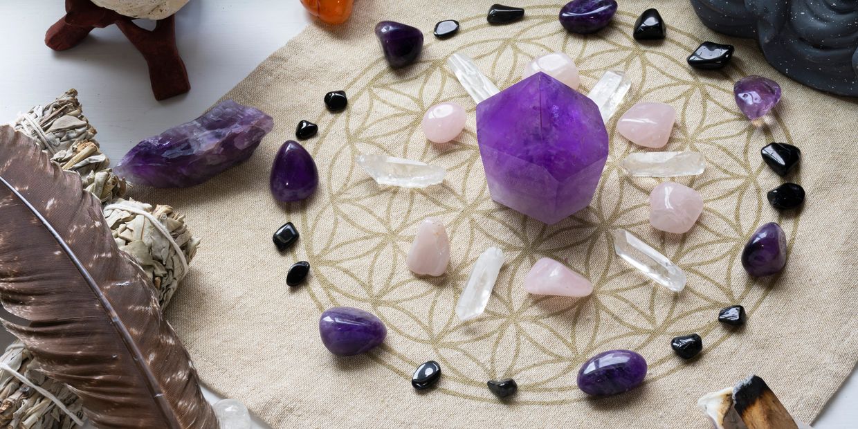 Crystals configured into sacred geometry
