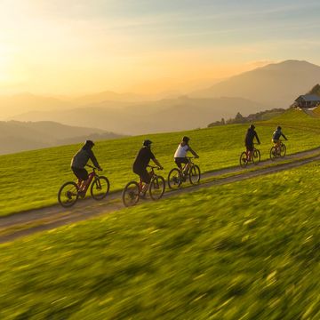 people riding bikes