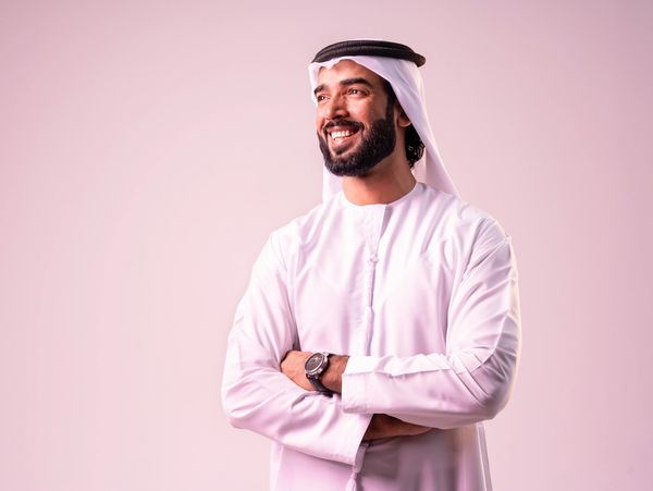Arab man smiling headshot