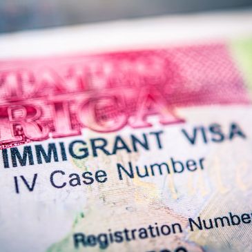 Close-up of an immigrant visa document showing IV case number.